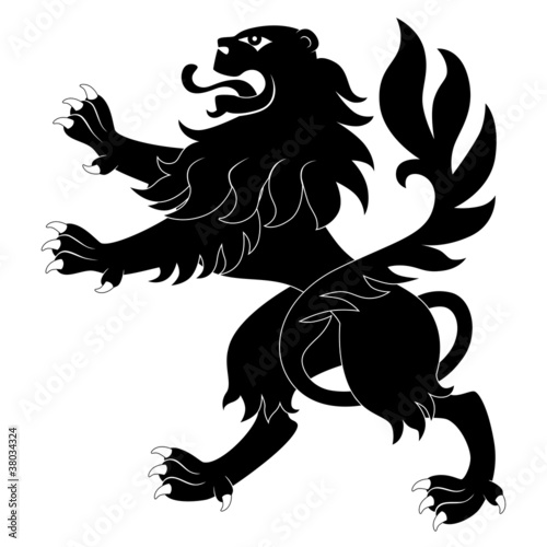 Fototapeta Black heraldic lion