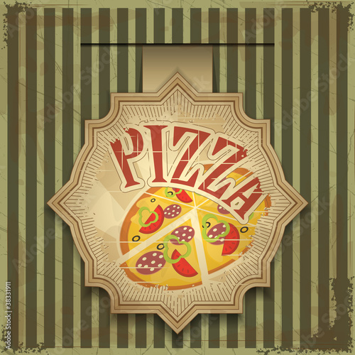 Fototapeta pizza label