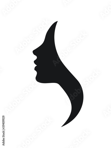  Beautiful profile of young woman- vector