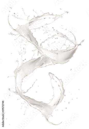 Fototapeta Milk splash isolated on white background