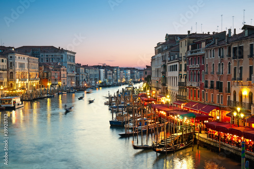 Fototapeta Grand Canal after sunset, Venice - Italy