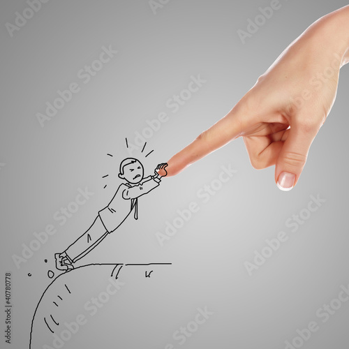  Human hand supporting a person