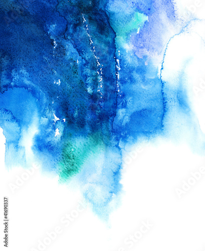  Blue watercolor abstract hand painted background