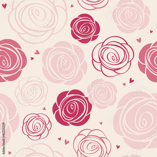 Fototapeta seamless roses pattern