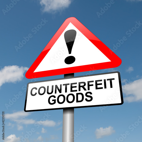 Counterfeit goods concept.