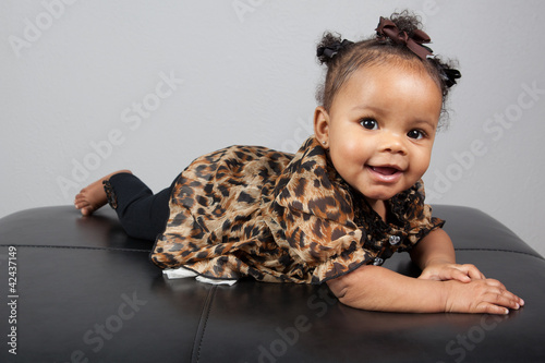 "African American 6 month old infant baby" Stock photo and royalty-free