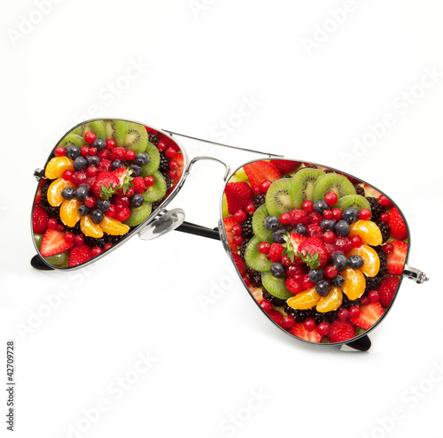 Fototapeta occhiali frutta