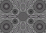 A illustration based on aboriginal style of dot painting depicti
