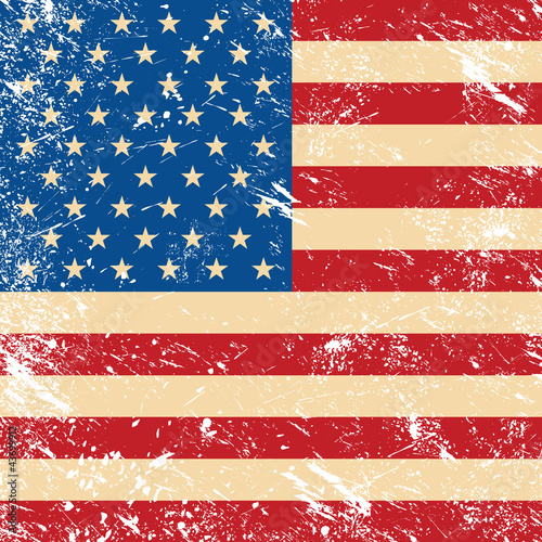 Fototapeta USA vintage grunge flag