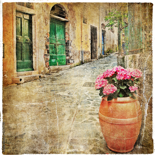 Fototapeta charming old streets of mediterranean