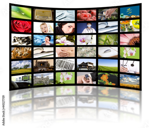 Television production concept. TV movie panels