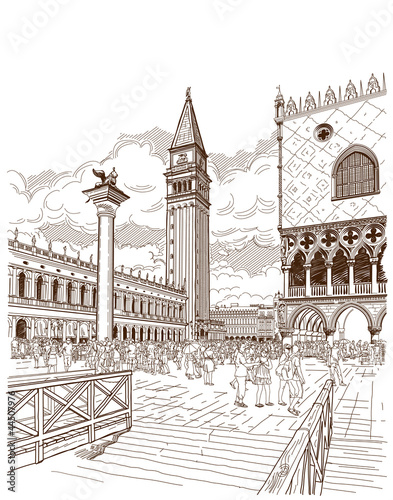 Fototapeta St. Mark's Campanile and The Doge's Palace, Venice