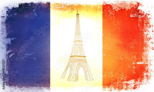Fototapeta Bandiera Torre Eiffel