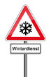 Warnschild RAL 3001 signalrot freigestellt - Winterdienst