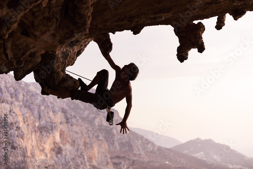 Fototapeta Rock climber