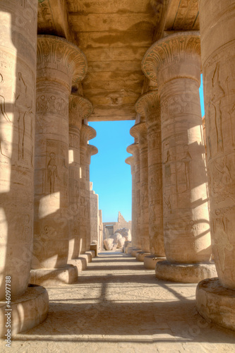 Fototapeta Colonnade of the Ramesseum in Luxor, Egypt