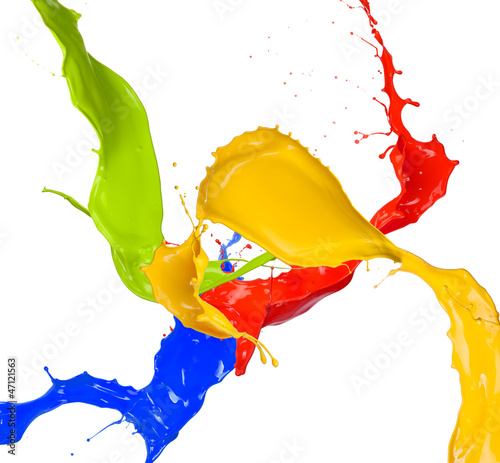Lacobel Colored paint splashes isolated on white background