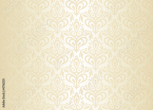 Fototapeta white & gold vintage wallpaper