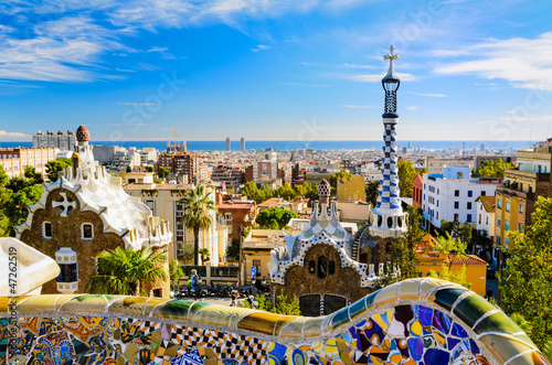 park-guell-w-barcelonie,-hiszpania,-widok,-zdjecie