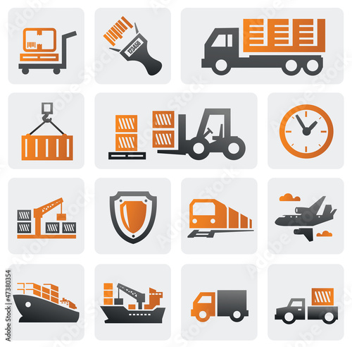  Logistic and shipping icon set