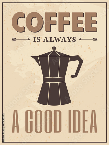 Fototapeta Retro Style Coffee Poster