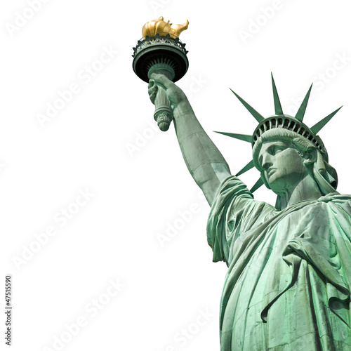 Fototapeta Statue de la liberté, isolé, fond blanc - New York, USA