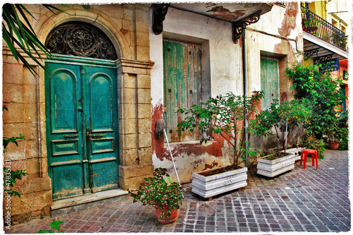 Fototapeta Chania,Crete- old charming streets