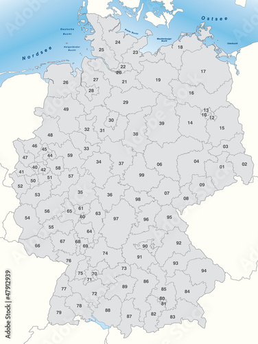 "Karte von Deutschland mit Postleitzahlen" Stockfotos und lizenzfreie