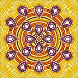 A illustration based on aboriginal style of dot painting depicti