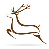 Vector illustration of deer symbol - tattoo