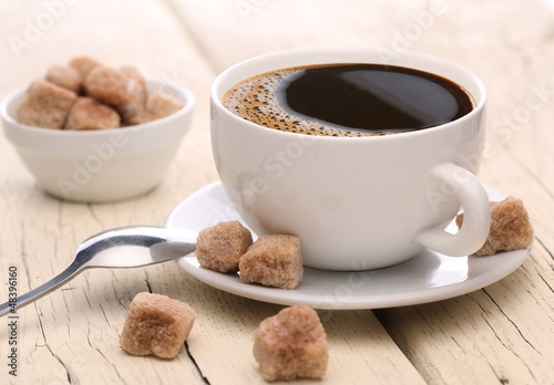 Cup of coffee with brown sugar.