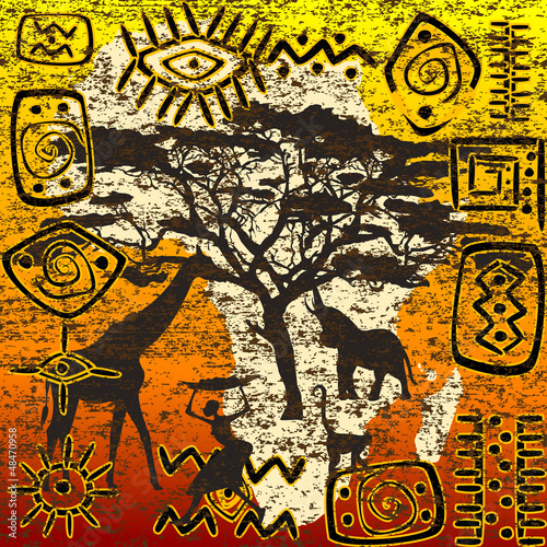Obraz na płótnie African symbols set