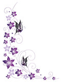 Ranke  flora  Bl  ten  Schmetterlinge  lila  violett