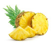 Fresh slice pineapple on white background 