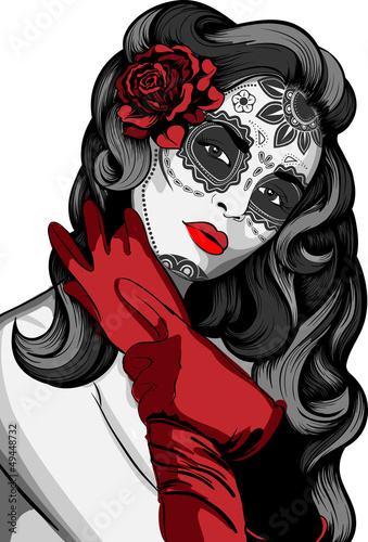 sugar-skull-lady-with-paint-for-day-of-the-dead