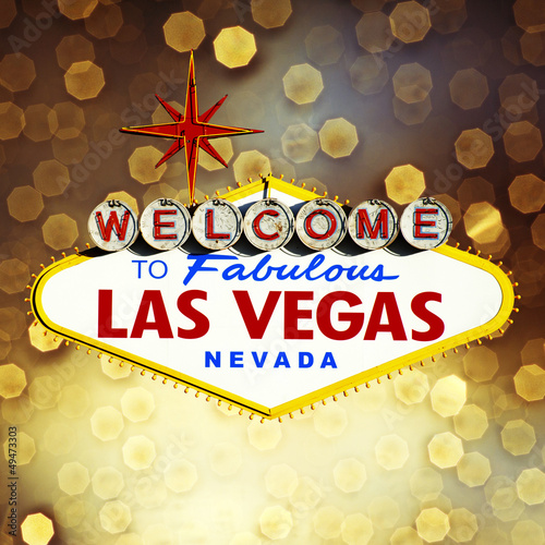 Fototapeta Welcome To Las Vegas neon sign