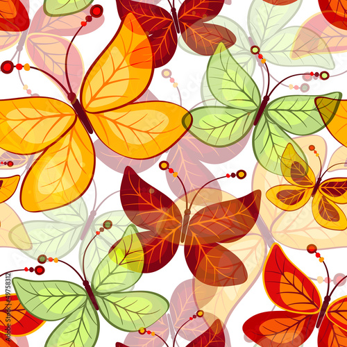 Fototapeta Seamless vivid autumn pattern