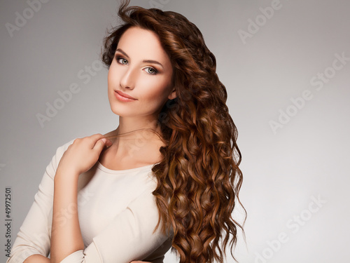 Fototapeta Curly Long Hair. High quality image.