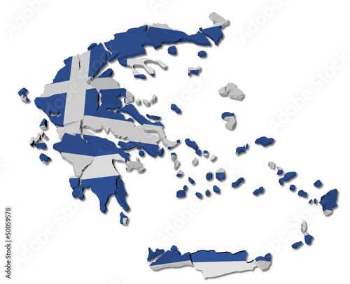 Fototapeta Greece map cracked
