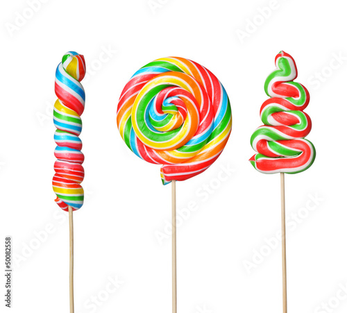  Colorful lollipop isolated on white background