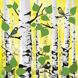 Bright sunlight in the forest  the birds in the trees  vector