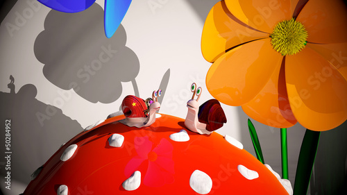 slimaki,-grafika-3d,-kwiaty,-bajki