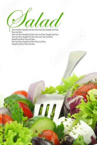 Fototapeta Close up of fresh mixed vegetables salad