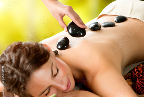 Fototapeta Spa Salon. Stone Massage. Dayspa