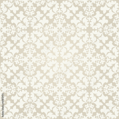  Seamless vintage wallpaper pattern. Abstract floral ornament.