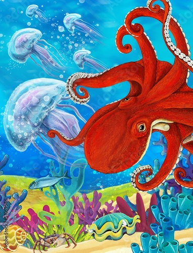  The coral reef - illustration for the children