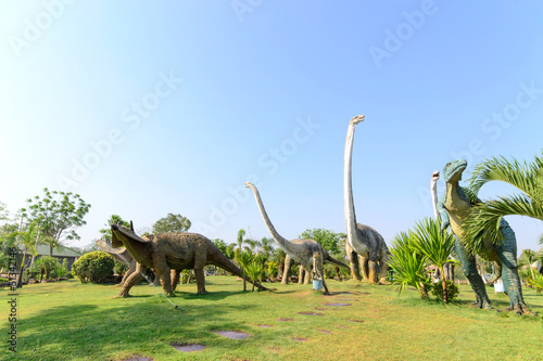 Fototapeta public parks of statues and dinosaur