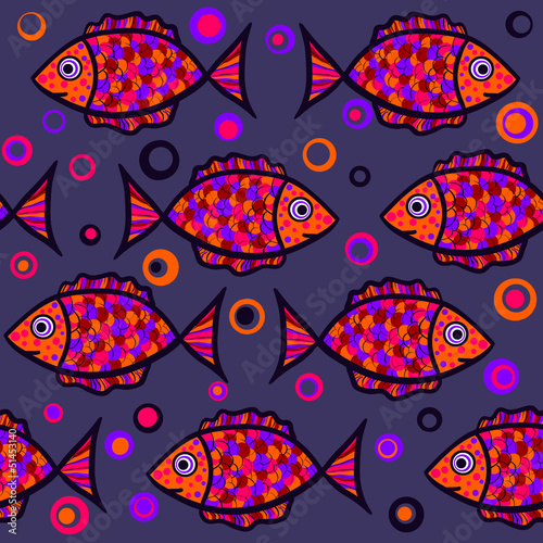 Fototapeta bright seamless fish