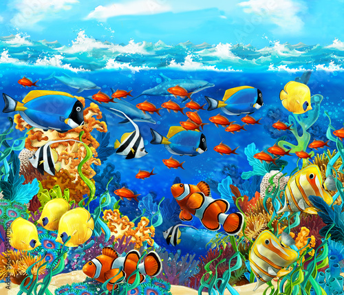  The coral reef - illustration for the children