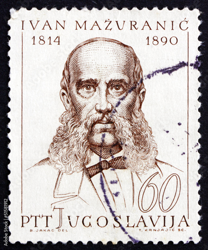 Postage stamp Yugoslavia 1965 Ivan Mazuranic, Politician and Wri